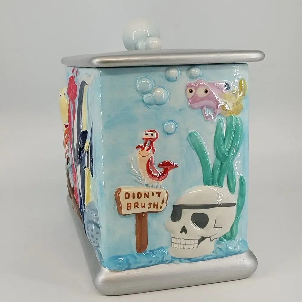 Disney Direct Finding Nemo Aquarium Ceramic Cookie Jar With Lid Pixar China